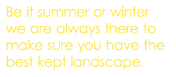 Be it summer or winter we are always there to  make sure you have the best kept landscape.